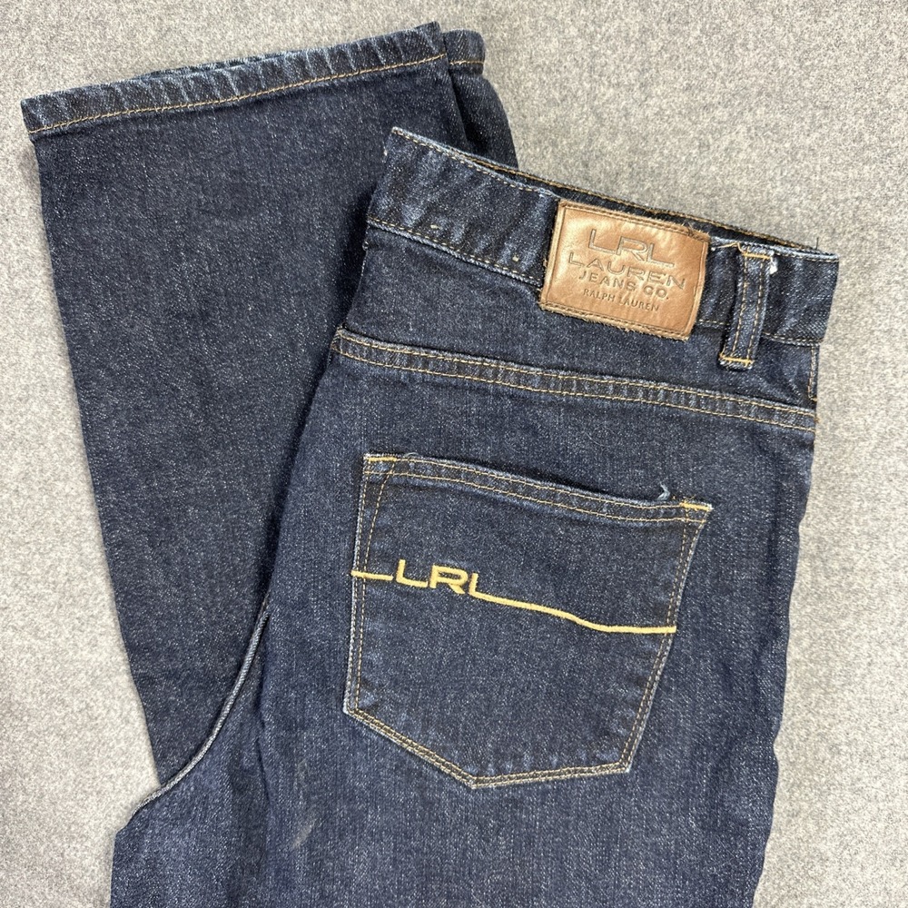 LRL Ralph Lauren Jeans Womens 10 Classic Straight Dark‎ Denim Stretch 31x30 Mid